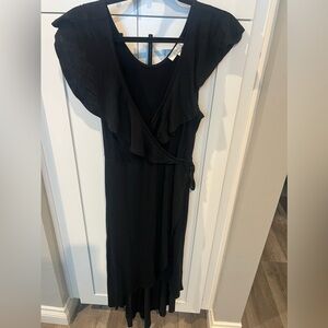 Mexican black ruffle dress size L